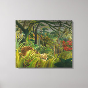 Henri Rousseau - Overrascht! Canvas Afdruk