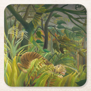 Henri Rousseau - Overrascht! Kartonnen Onderzetters