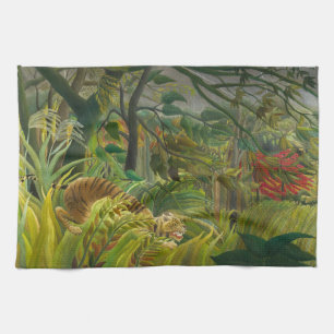 Henri Rousseau - Overrascht! Theedoek