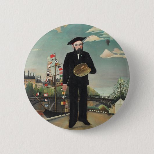 Henri Rousseau Painting Ronde Button 5,7 Cm (Voorkant)