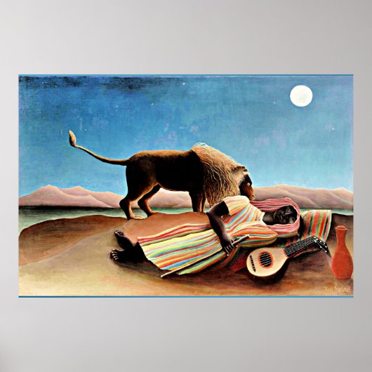 Henri Rousseau painting, Sleeping Gypsy Poster (Voorkant)