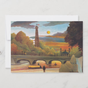 Henri Rousseau - Seine en Eiffeltoren bij zonsonde Bedankkaart