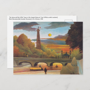 Henri Rousseau - Seine en Eiffeltoren bij zonsonde Briefkaart