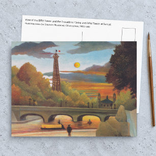 Henri Rousseau - Seine en Eiffeltoren bij zonsonde Briefkaart