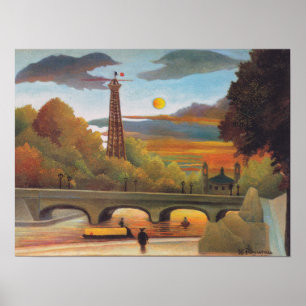 Henri Rousseau - Seine en Eiffeltoren bij zonsonde Poster