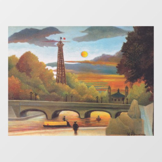 Henri Rousseau - Seine en Eiffeltoren bij zonsonde Raamsticker (Vel)