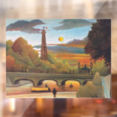 Henri Rousseau - Seine en Eiffeltoren bij zonsonde Raamsticker (Vel 2)