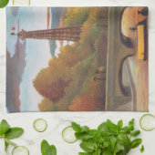 Henri Rousseau - Seine en Eiffeltoren bij zonsonde Theedoek (Gevouwen)