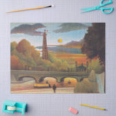 Henri Rousseau - Seine en Eiffeltoren bij zonsonde Tissuepapier (Craft)