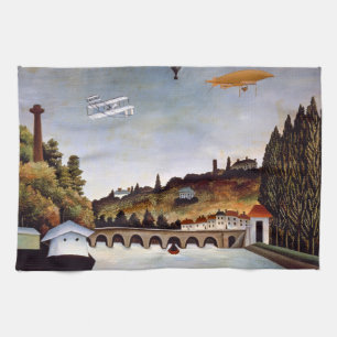 Henri Rousseau - Sèvres-brug & heuvels van Clamart Theedoek