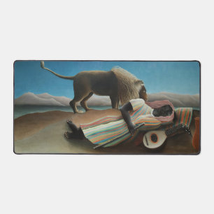 Henri Rousseau slaapt zigeuner leeuw schilderij Bureaumat