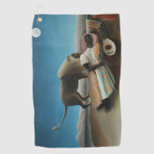 Henri Rousseau slaapt zigeuner leeuw schilderij Golfhanddoek (Voorkant)