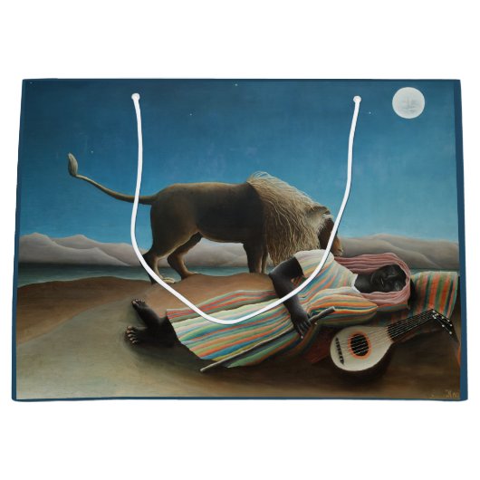 Henri Rousseau slaapt zigeuner leeuw schilderij Groot Cadeauzakje (Voorkant)