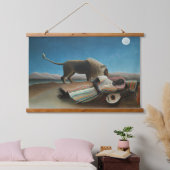 Henri Rousseau slaapt zigeuner leeuw schilderij Hangend Wandkleed (Slaapkamer)