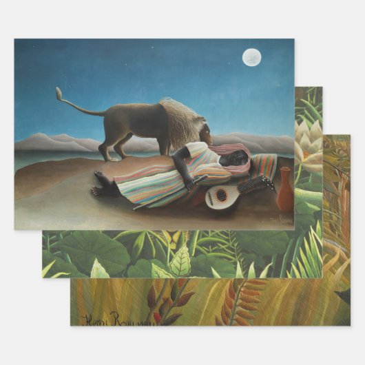 Henri Rousseau slaapt zigeuner leeuw schilderij Inpakpapier Vel (Set)