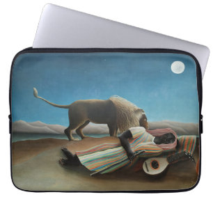 Henri Rousseau slaapt zigeuner leeuw schilderij Laptop Sleeve