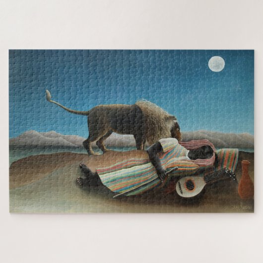 Henri Rousseau slaapt zigeuner leeuw schilderij Legpuzzel (Horizontaal)