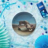 Henri Rousseau slaapt zigeuner leeuw schilderij Papieren Bordje (Feest)