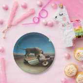 Henri Rousseau slaapt zigeuner leeuw schilderij Papieren Bordje (Feest)