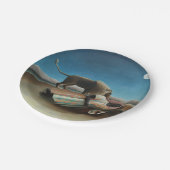 Henri Rousseau slaapt zigeuner leeuw schilderij Papieren Bordje (Gekanteld)