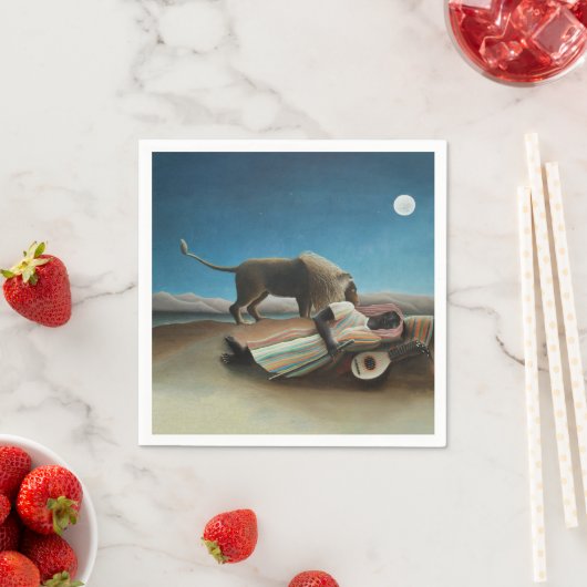 Henri Rousseau slaapt zigeuner leeuw schilderij Servet (Insitu)