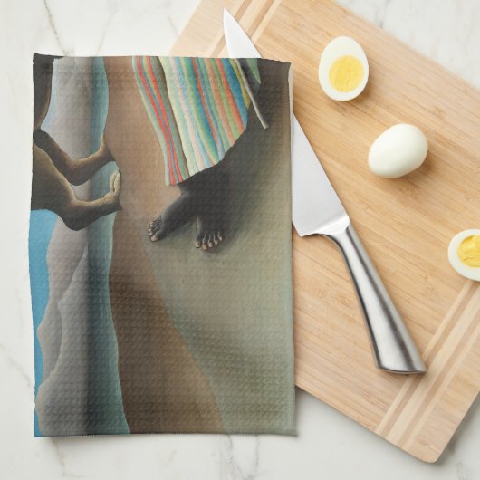 Henri Rousseau slaapt zigeuner leeuw schilderij Theedoek (Quarter Fold)