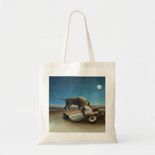 Henri Rousseau slaapt zigeuner leeuw schilderij Tote Bag