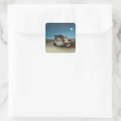 Henri Rousseau slaapt zigeuner leeuw schilderij Vierkante Sticker (Tas)