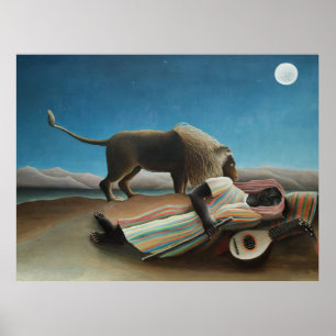 Henri Rousseau Slaapzige Zigeuner Leeuw Schilderij Poster