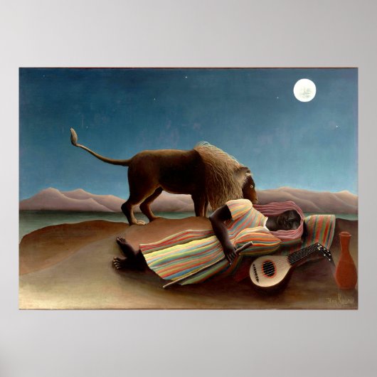 Henri Rousseau - Sleeping Gypsy Poster (Voorkant)