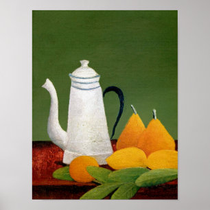 Henri Rousseau - stil leven met fruit en theepot Poster