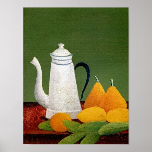 Henri Rousseau - stil leven met fruit en theepot Poster (Voorkant)