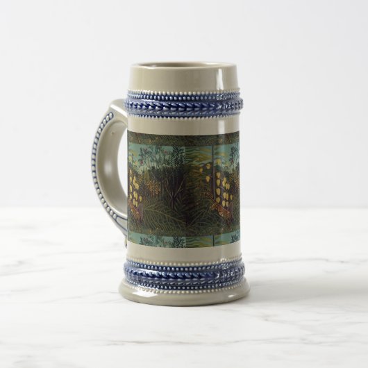 Henri Rousseau Struggle tussen Tiger en Bull Bierpul (Voorkant links)