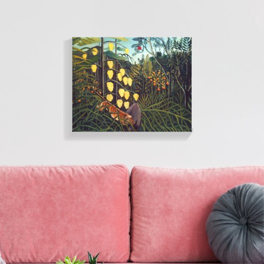 Henri Rousseau Struggle tussen Tiger en Bull Canvas Afdruk (Insitu (Woonkamer))