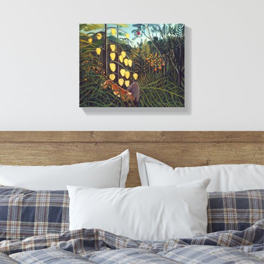 Henri Rousseau Struggle tussen Tiger en Bull Canvas Afdruk (Insitu (Slaapkamer))