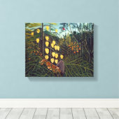 Henri Rousseau Struggle tussen Tiger en Bull Canvas Afdruk (Insitu (Houten vloer))