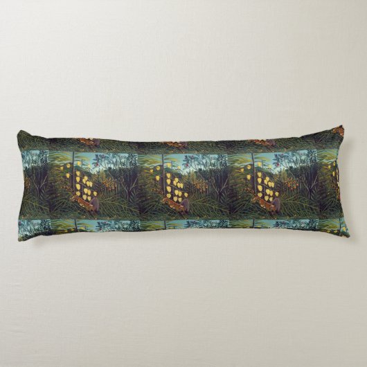 Henri Rousseau Struggle tussen Tiger en Bull Lichaamskussen (Achterkant)