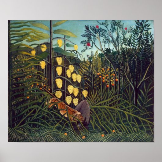 Henri Rousseau Struggle tussen Tiger en Bull Poster (Voorkant)