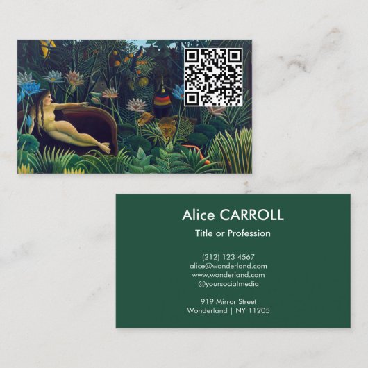 Henri Rousseau - The Dream / Le Reve - QR Code Visitekaartje (Voorkant / Achterkant)