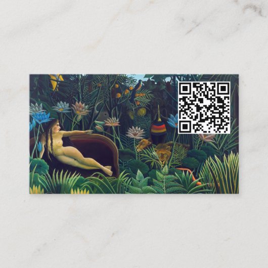 Henri Rousseau - The Dream / Le Reve - QR Code Visitekaartje (Voorkant)