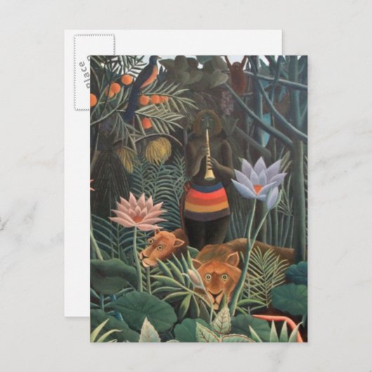 Henri Rousseau The Dream Oerwoud Flowers Surrealis Briefkaart (Voorkant / Achterkant)