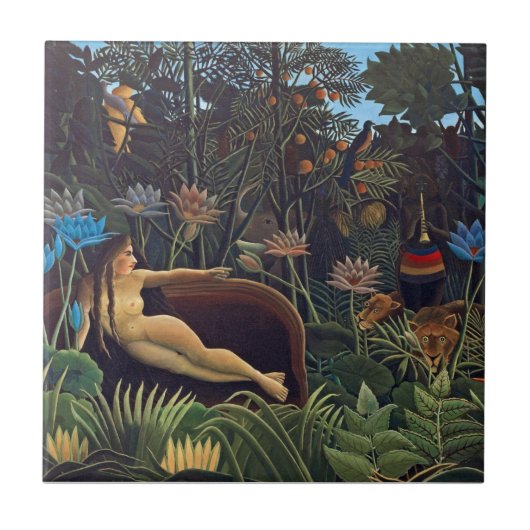 Henri Rousseau The Dream - Oerwoud Vrouw met Diere Tegeltje (Voorkant)