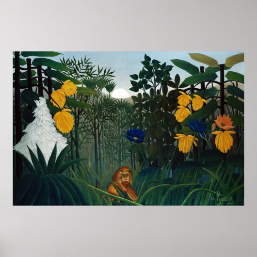 Henri Rousseau The Repast of the Lion Botanical Poster (Voorkant)