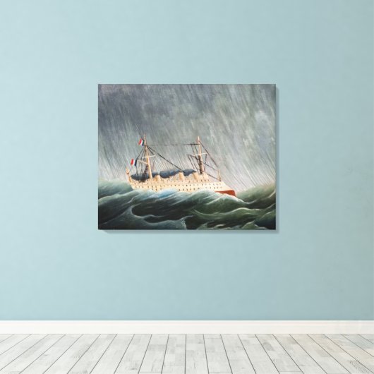 Henri Rousseau - The Ship in the Tempest Canvas Afdruk (Insitu (Houten vloer))