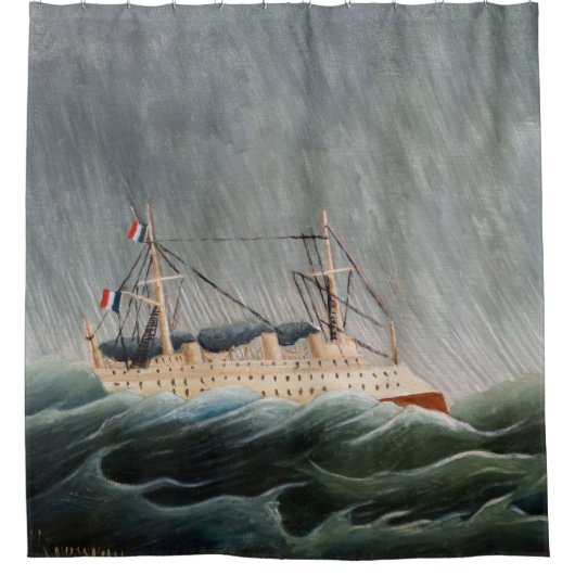 Henri Rousseau - The Ship in the Tempest Douchegordijn (Voorkant)