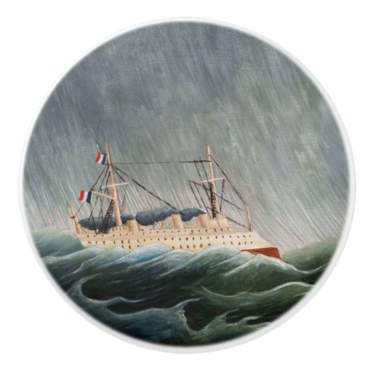 Henri Rousseau - The Ship in the Tempest Keramische Knop (Voorkant)