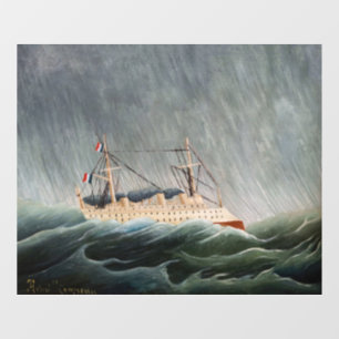Henri Rousseau - The Ship in the Tempest Raamsticker