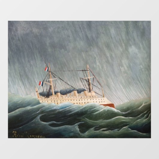 Henri Rousseau - The Ship in the Tempest Raamsticker (Vel)