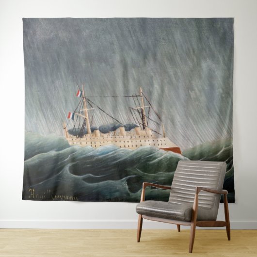 Henri Rousseau - The Ship in the Tempest Wandkleed (In Situ (horizontaal))