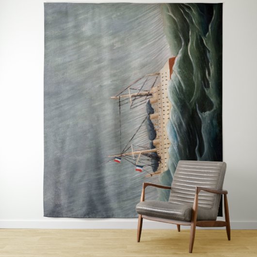 Henri Rousseau - The Ship in the Tempest Wandkleed (In situ)